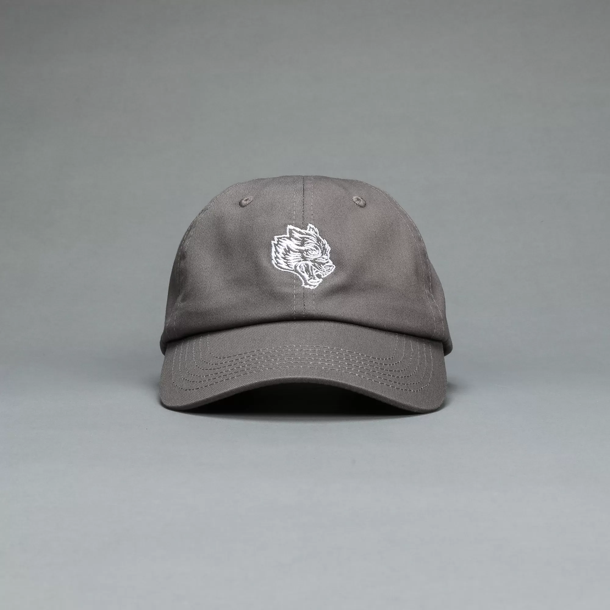 Cheap Wolf Head Dad Hat In Wolf Gray Headwear
