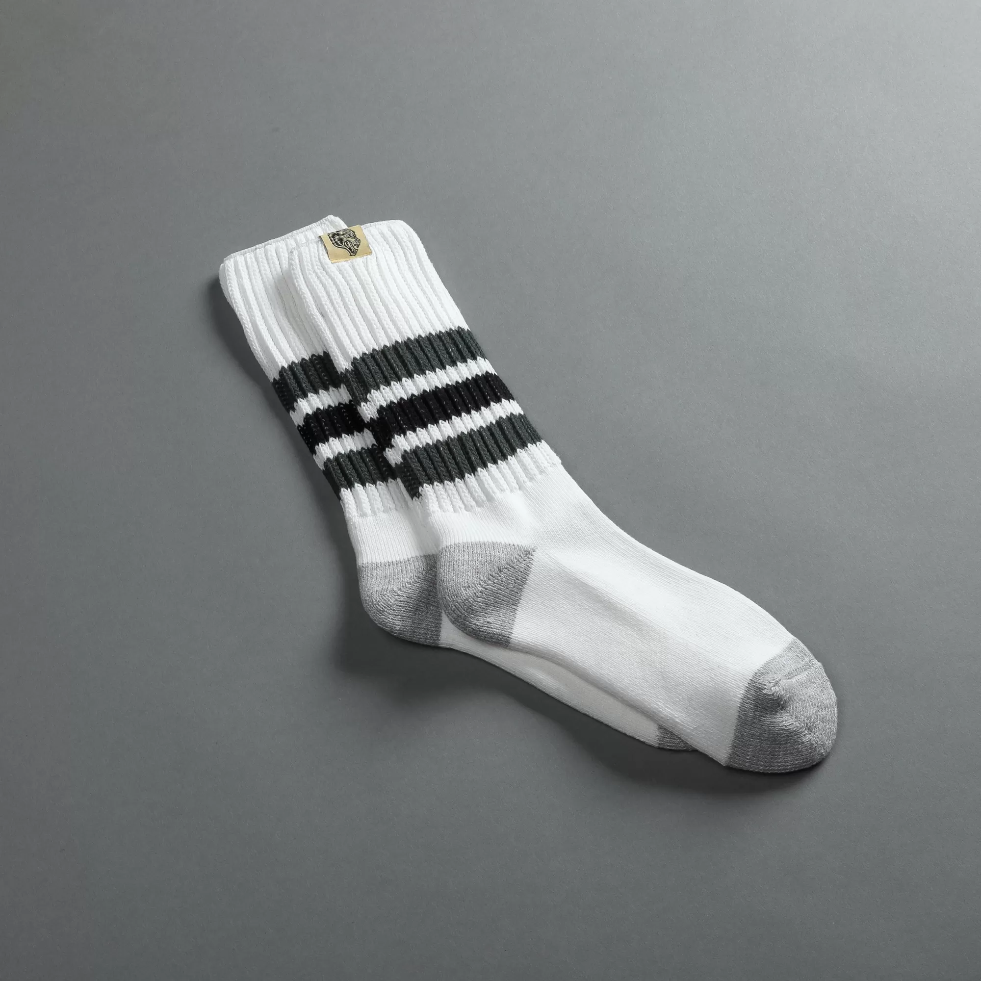 Discount Wolf Patch Boot Socks In Cream/Norse Green Socks