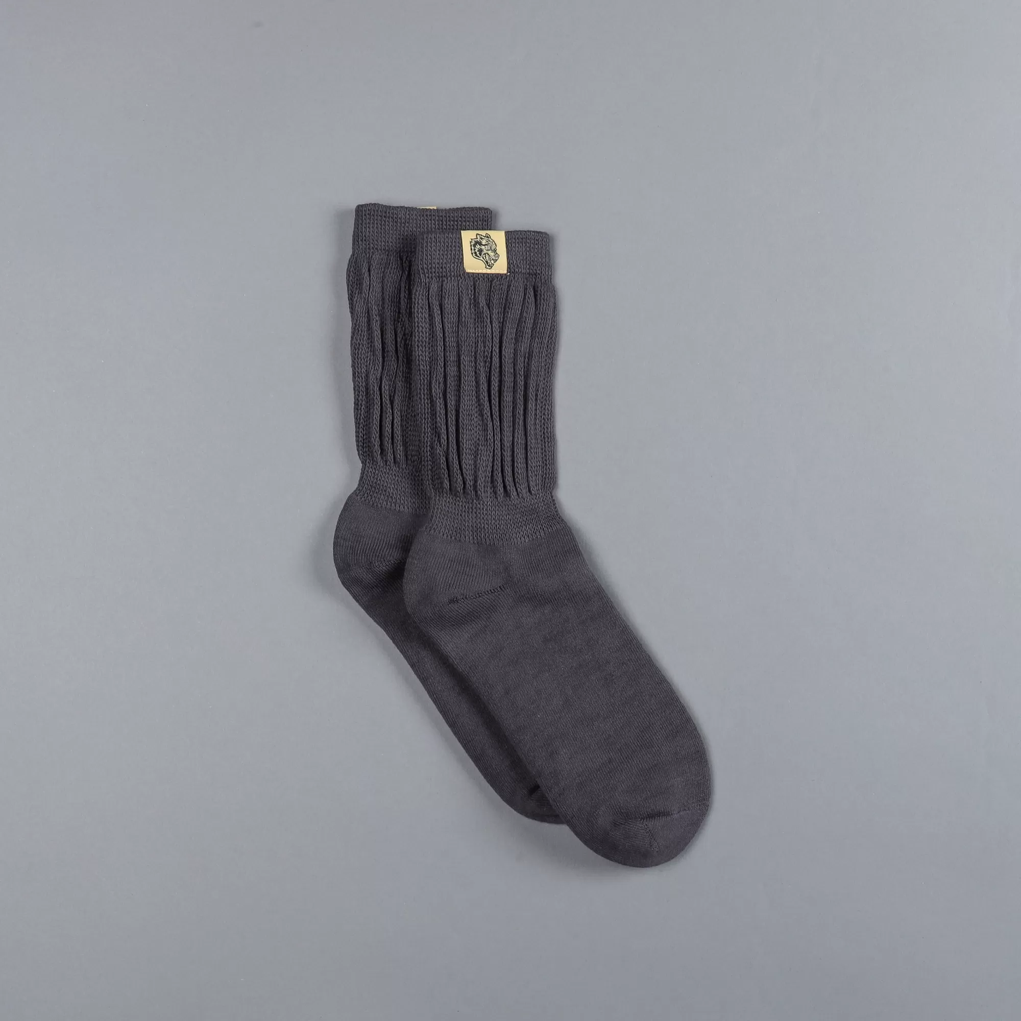 Fashion Wolf Patch Comfy Socks In Wolf Gray Socks