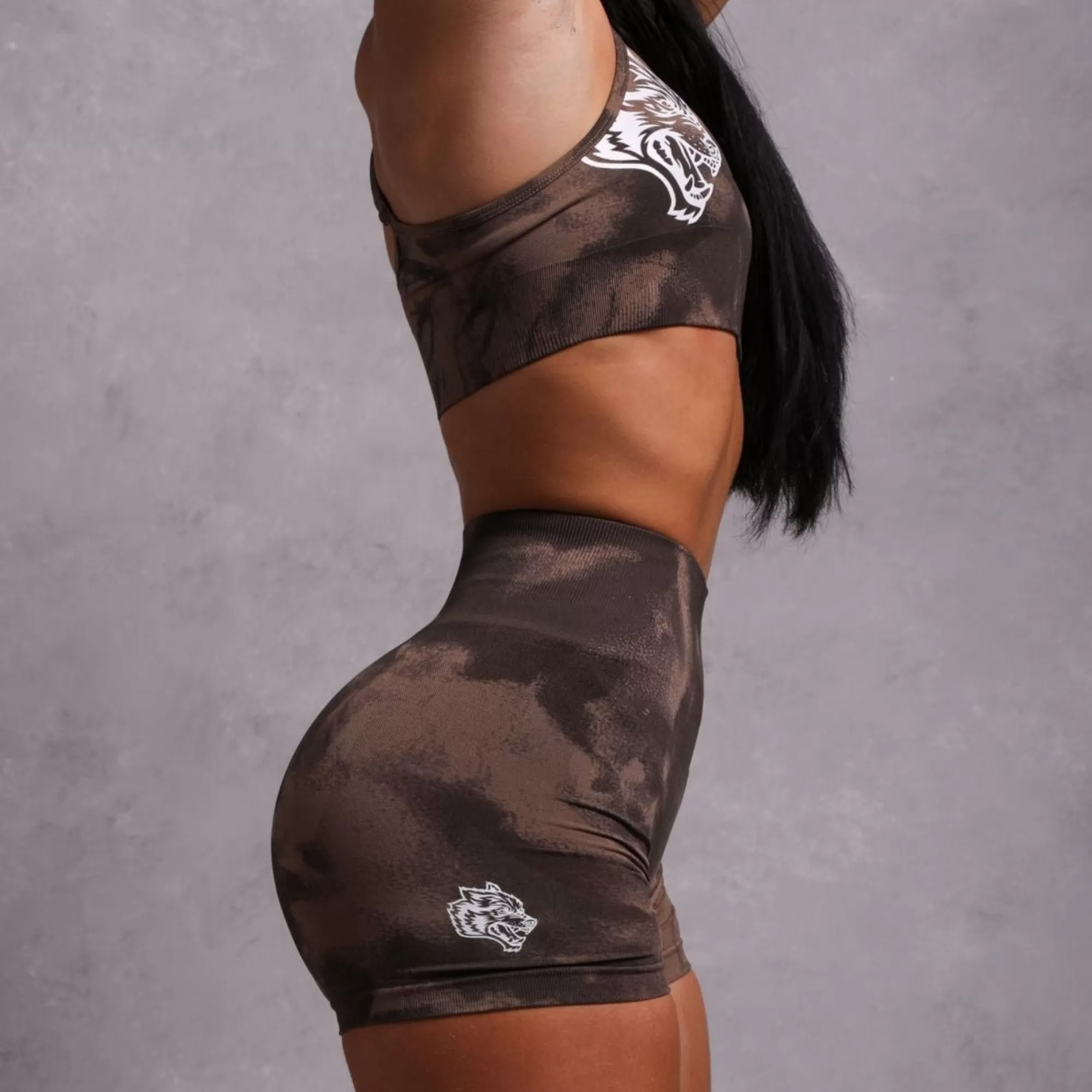 Cheap Wolves Forever Seamless Everson "Training" Shorts In Mojave Brown Jumbo Marble Women Bottoms