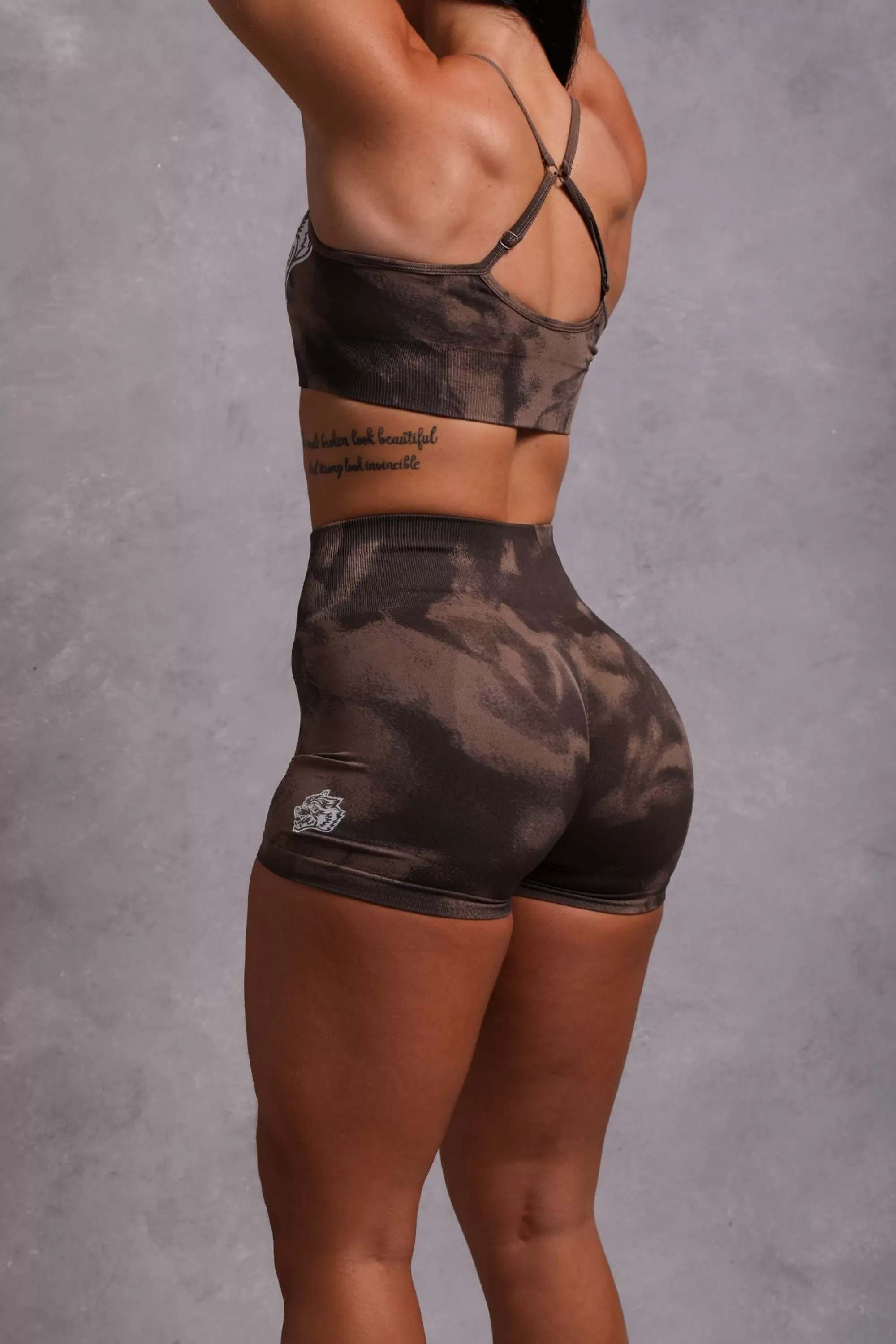 Online Wolves Forever Seamless Everson "Training" Shorts In Mojave Brown Jumbo Marble Women Seamless