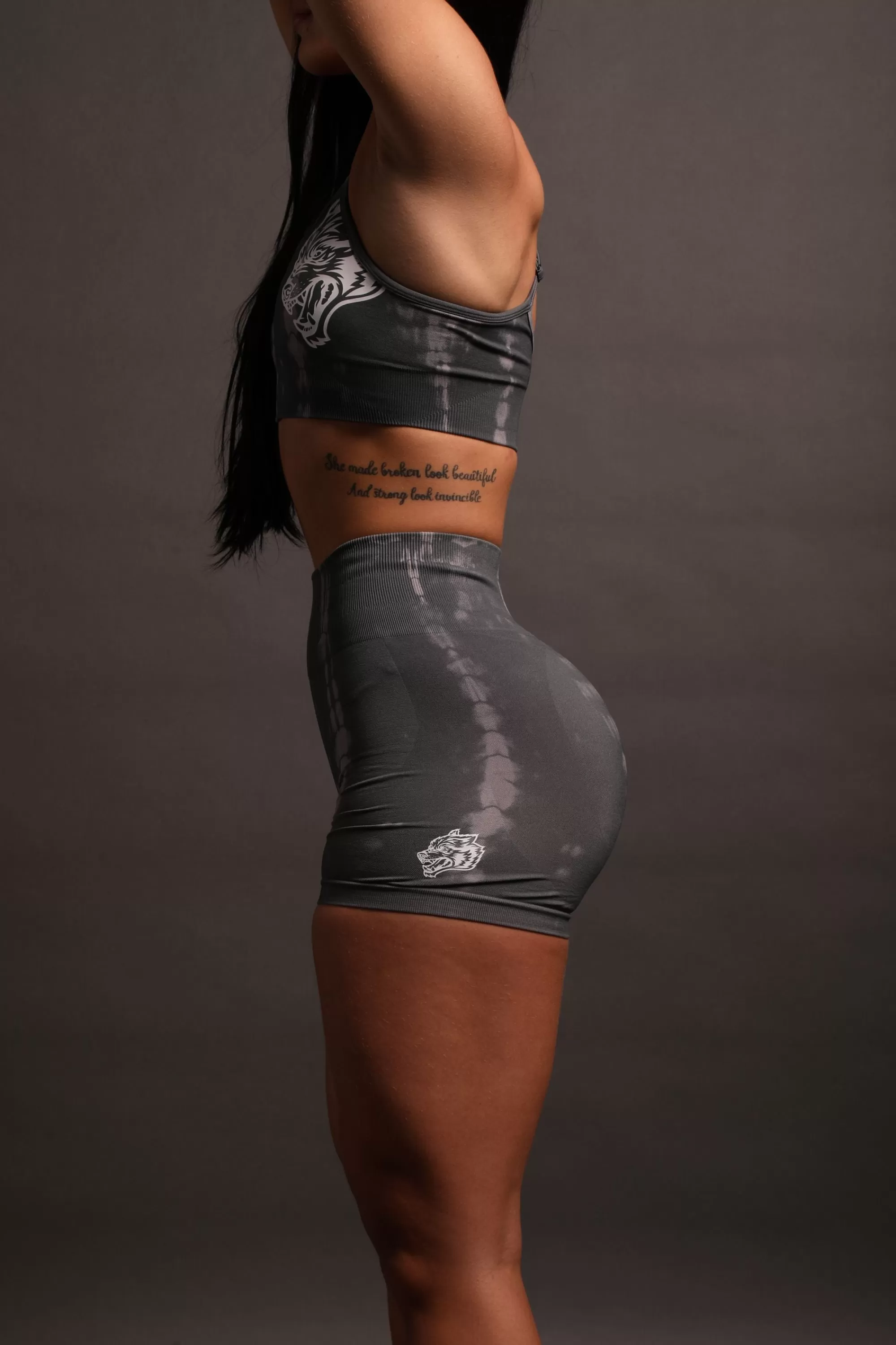 Hot Wolves Forever Seamless Everson "Training" Shorts In Pearl Gray Serpent Women Seamless