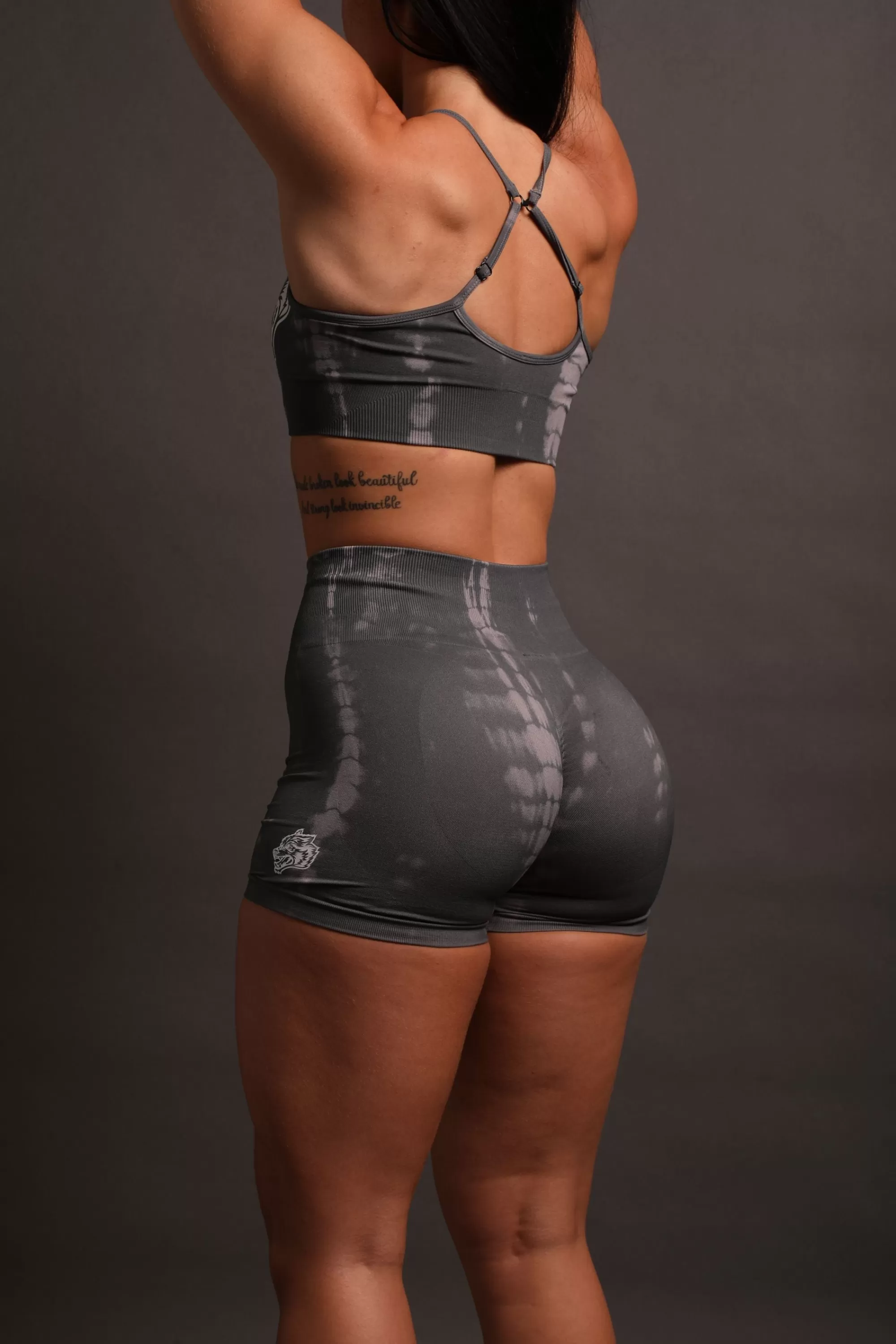 Hot Wolves Forever Seamless Everson "Training" Shorts In Pearl Gray Serpent Women Seamless