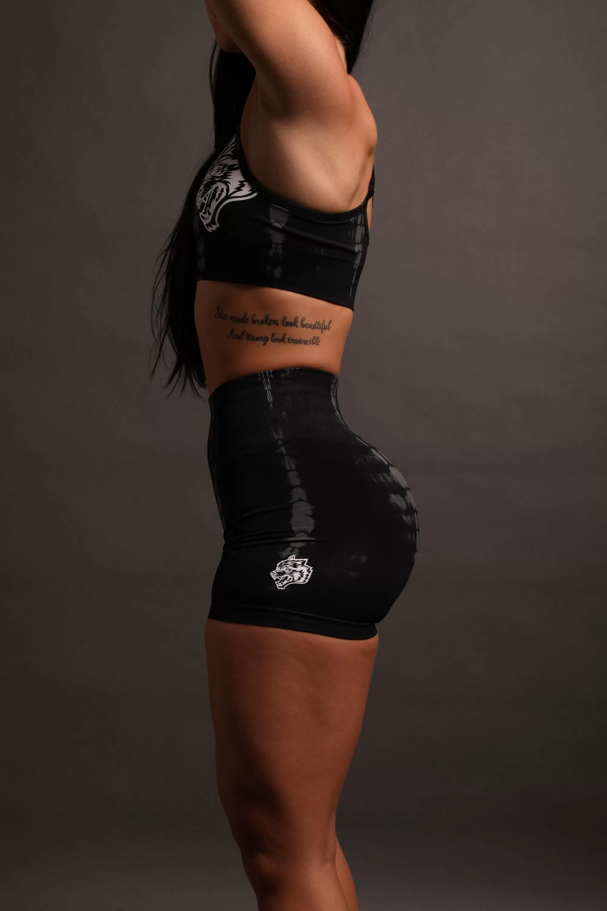 Cheap Wolves Forever Seamless Everson "Training" Shorts In Tonal Black Serpent Women Bottoms