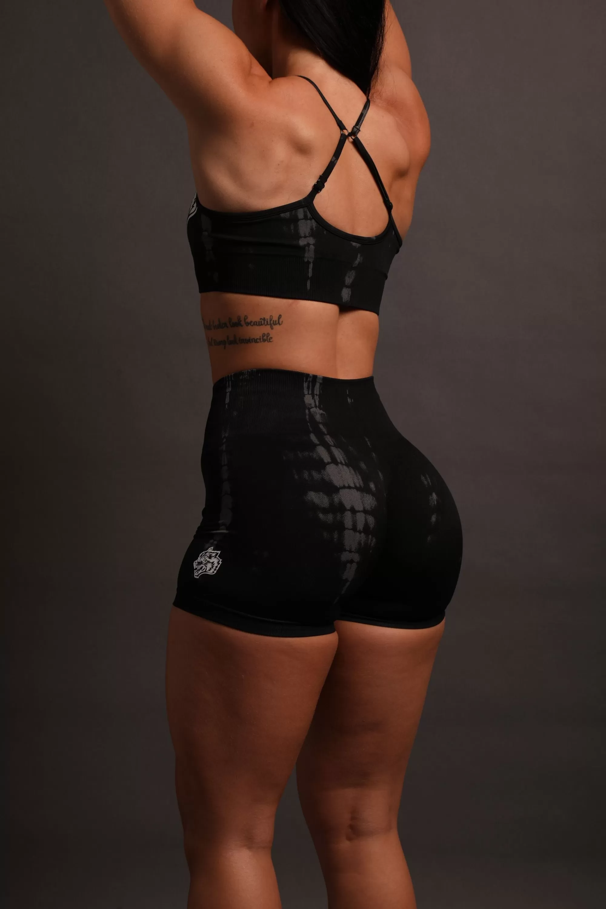 Cheap Wolves Forever Seamless Everson "Training" Shorts In Tonal Black Serpent Women Bottoms