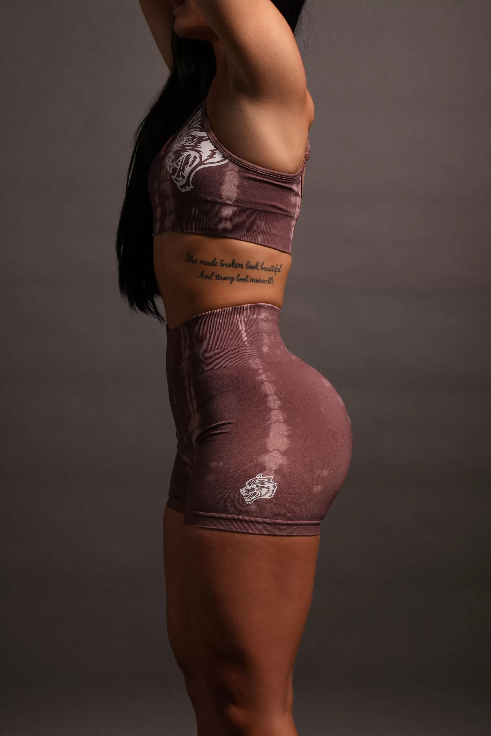 Shop Wolves Forever Seamless Everson "Training" Shorts In Tonal Mauve Serpent Women Seamless