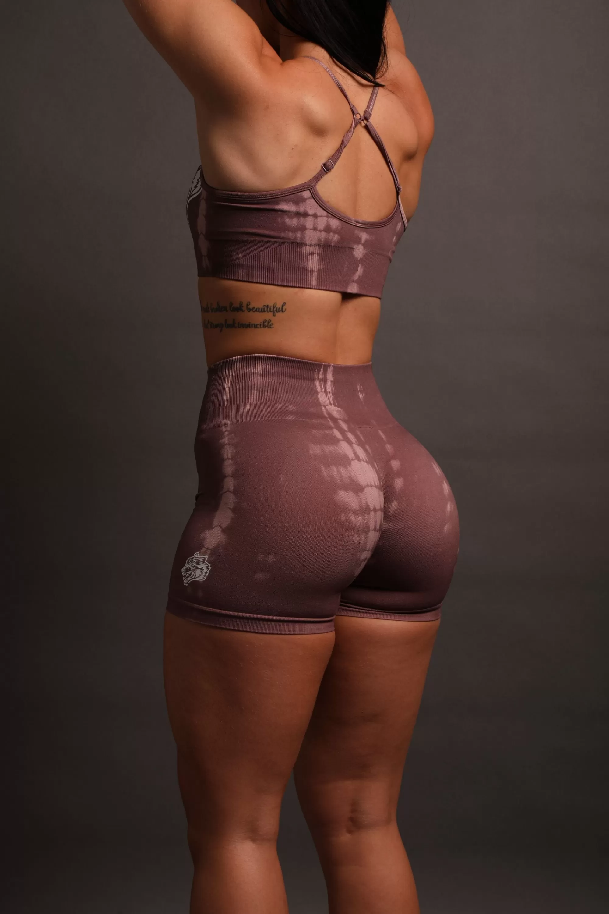Shop Wolves Forever Seamless Everson "Training" Shorts In Tonal Mauve Serpent Women Seamless