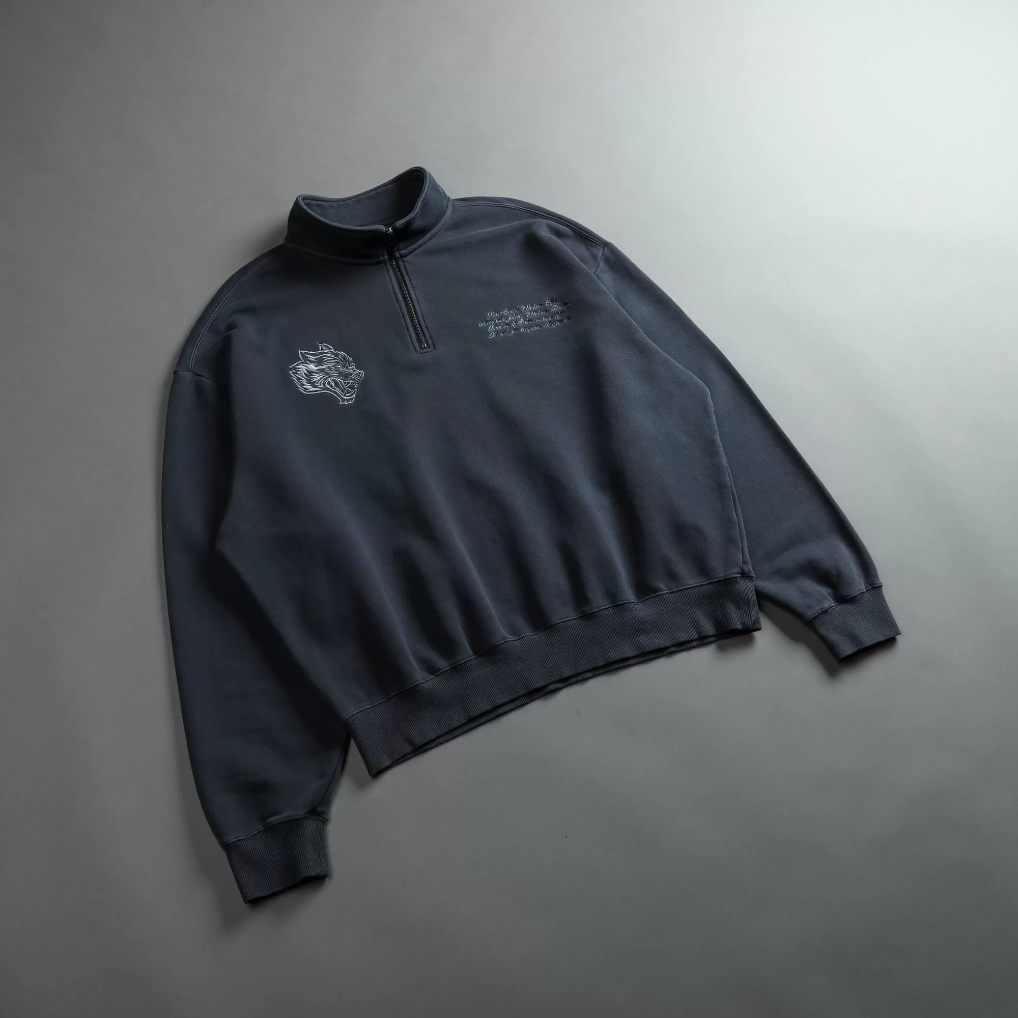 Sale Word Is Bond Duke 1/4 Zip Mockneck In Midnight Blue Men Crewnecks