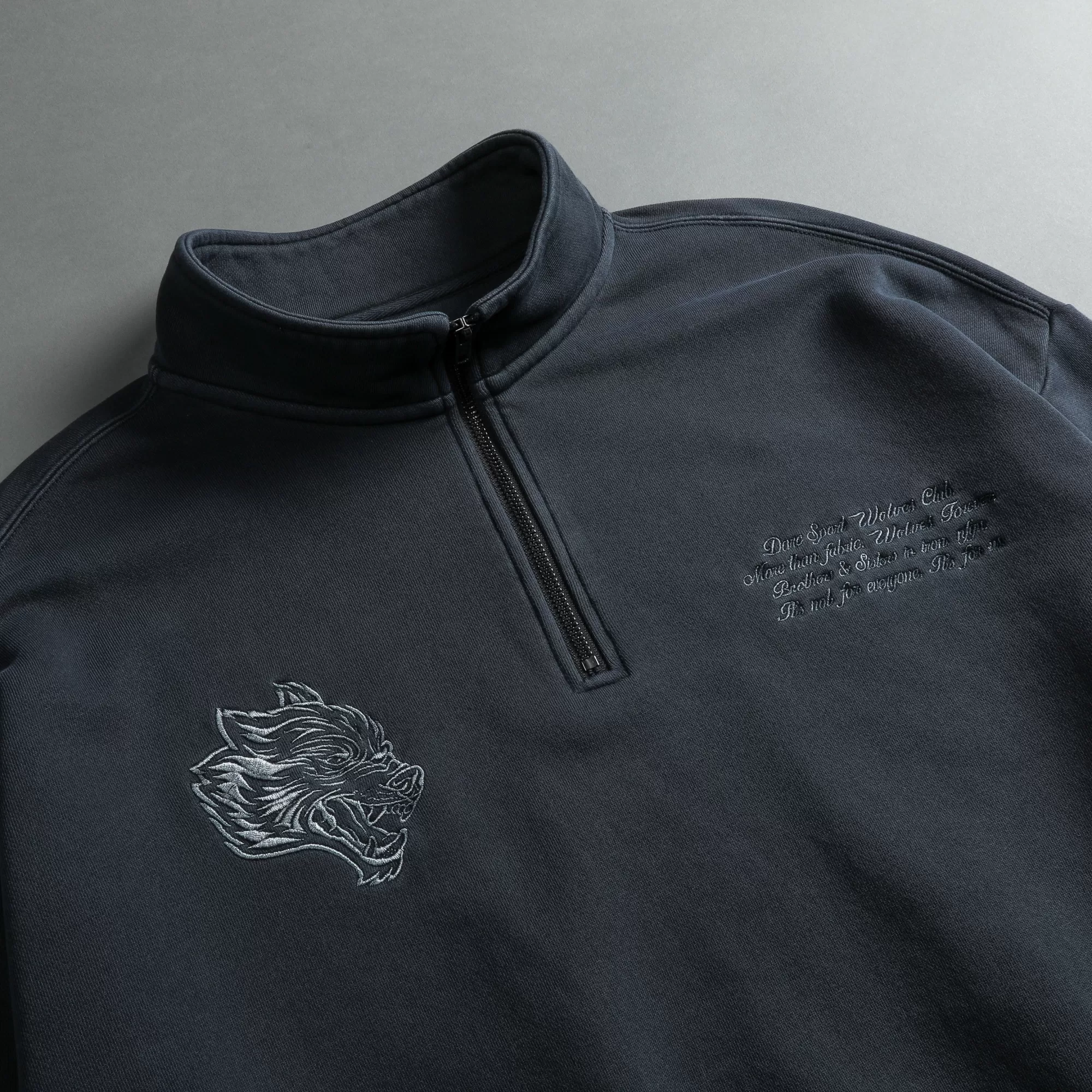Sale Word Is Bond Duke 1/4 Zip Mockneck In Midnight Blue Men Crewnecks