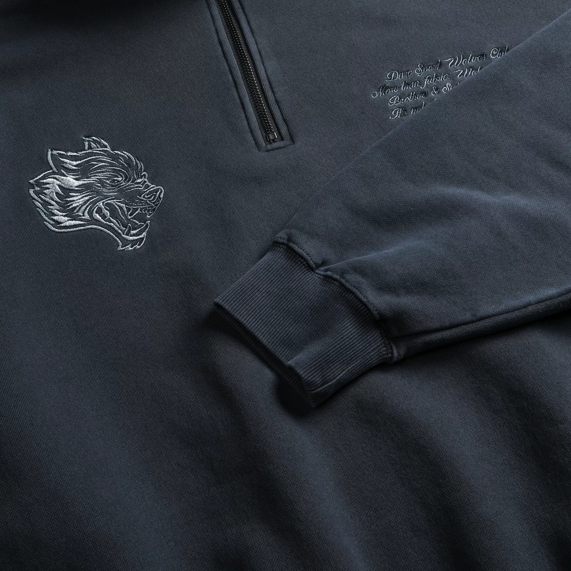 Sale Word Is Bond Duke 1/4 Zip Mockneck In Midnight Blue Men Crewnecks