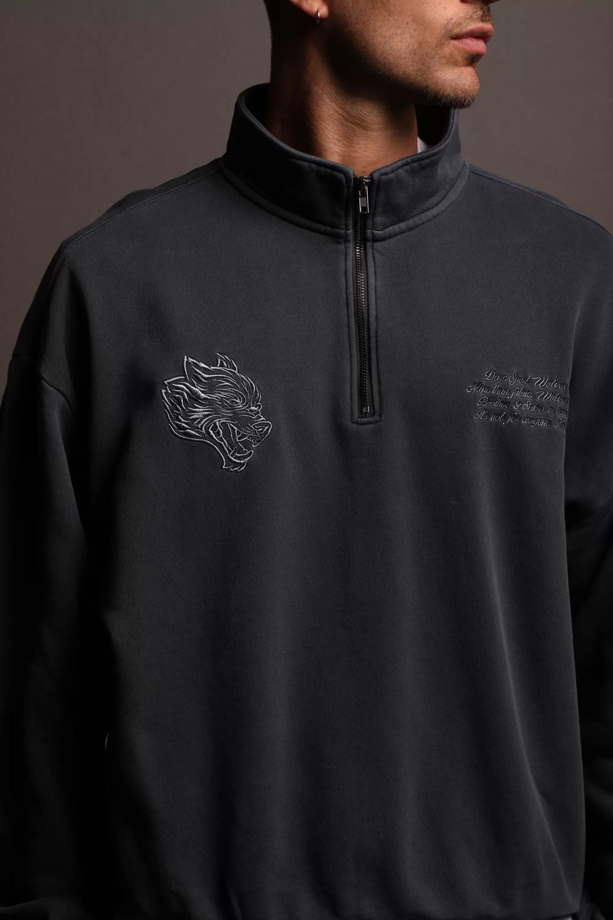 Sale Word Is Bond Duke 1/4 Zip Mockneck In Midnight Blue Men Crewnecks