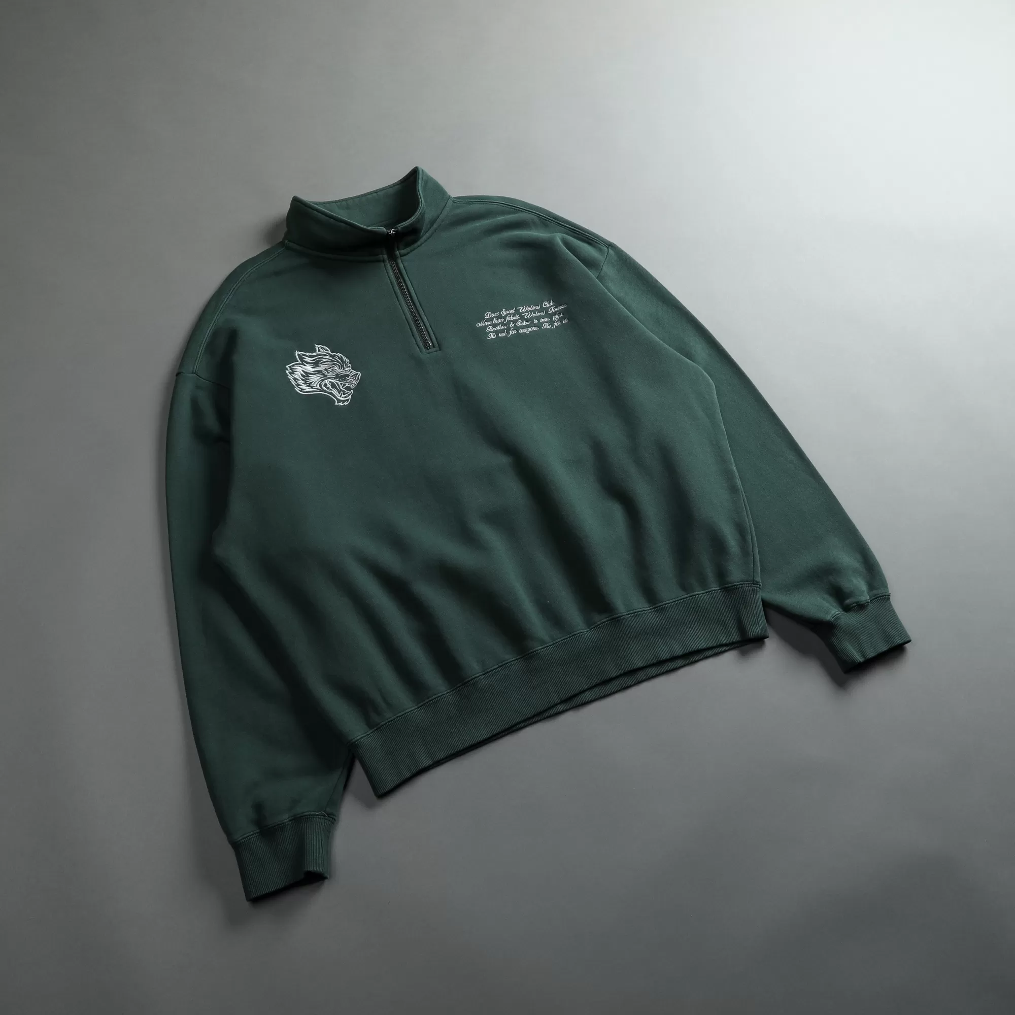 Cheap Word Is Bond Duke 1/4 Zip Mockneck In Norse Green Men Crewnecks