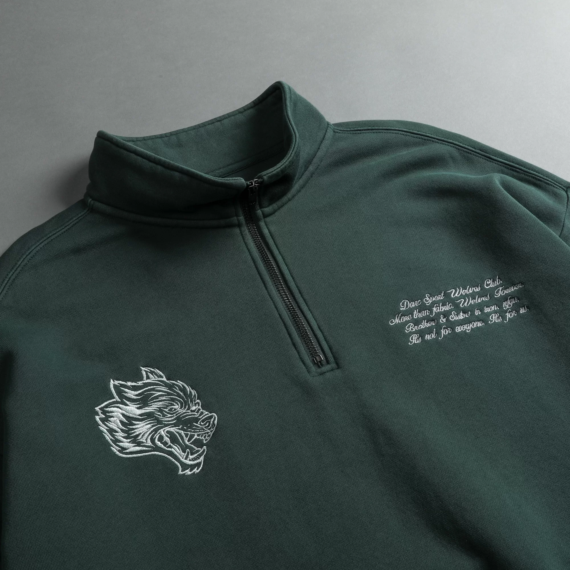 Cheap Word Is Bond Duke 1/4 Zip Mockneck In Norse Green Men Crewnecks